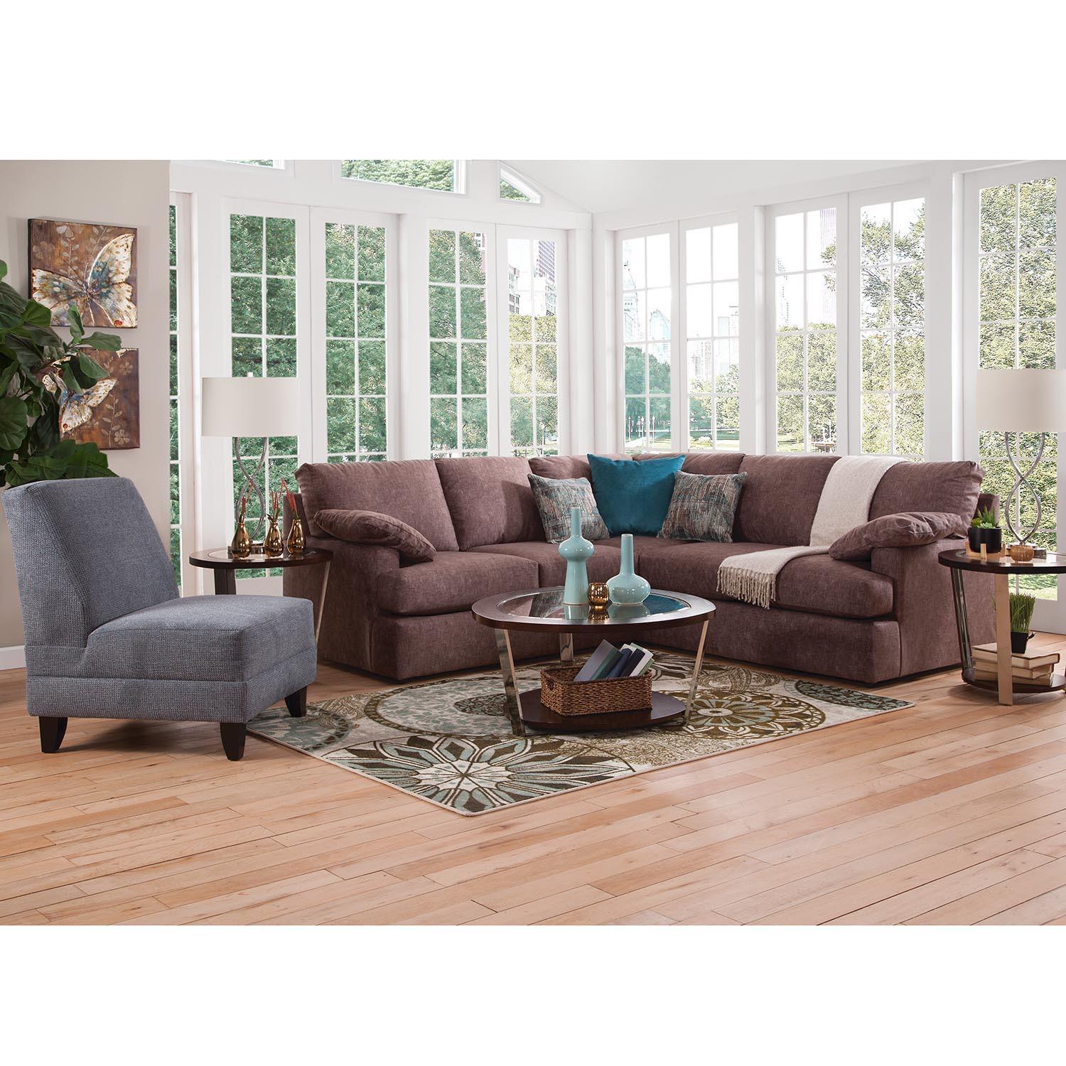 Rent to Own Woodhaven 3 - Piece Jenna Sectional w/ Armless Chair